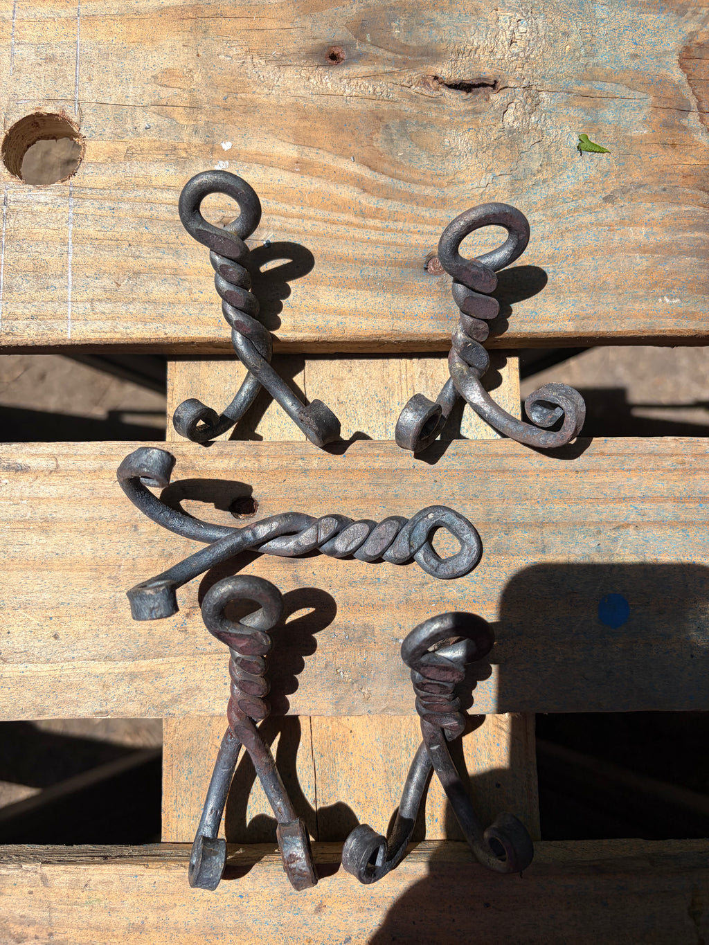 Hand forged wall hooks
